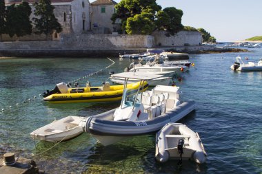 Hırvatistan Hvar Adası'nda tekne