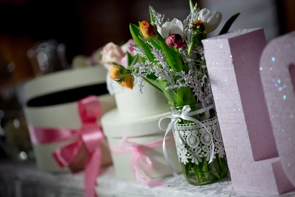 Floral wedding decorations — Stock Photo, Image