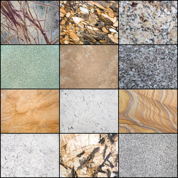 Collage av marmor ytbehandlar — Stockfoto