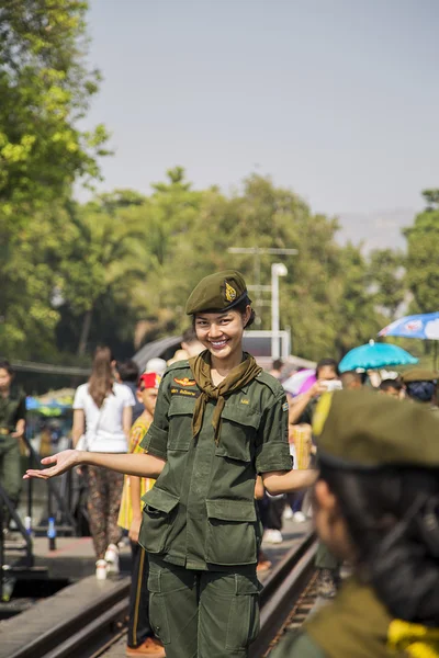 Pretty woman in the uniform — Stock Photo, Image