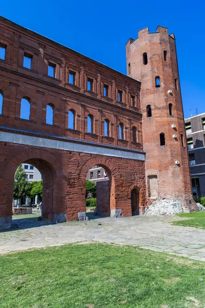 Portão Palatino em Turim, Itália — Fotografia de Stock