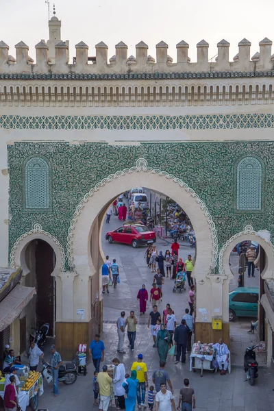 Fez, Fas Bab Bou Jeloud kapı (mavi kapısı) — Stok fotoğraf