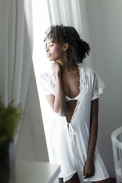 Pretty young african american woman — Stok Foto