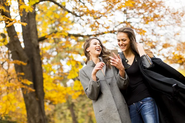 Vrouw met mobiele telefoon — Stockfoto