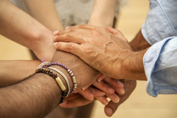 Group of hands holding together — Stock Photo, Image