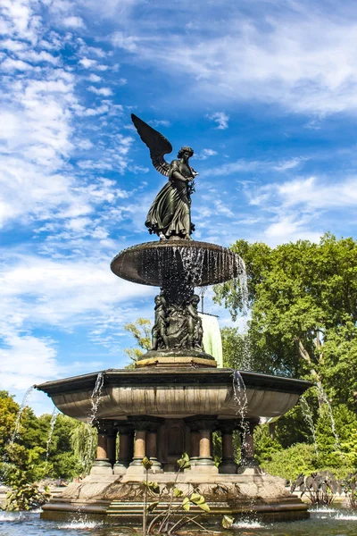 Bethesda Fountain with Angel of the Waters Sculpture, close-up