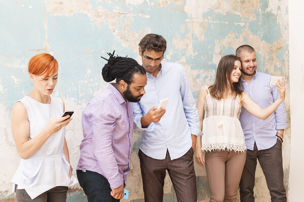 Young people using devices