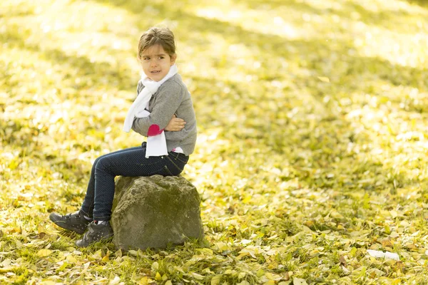 Kleines Mädchen im Herbstpark — Stockfoto