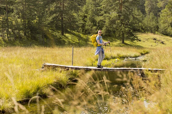 Genç adam Hiking — Stok fotoğraf