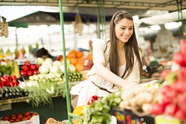 Young woman on the market