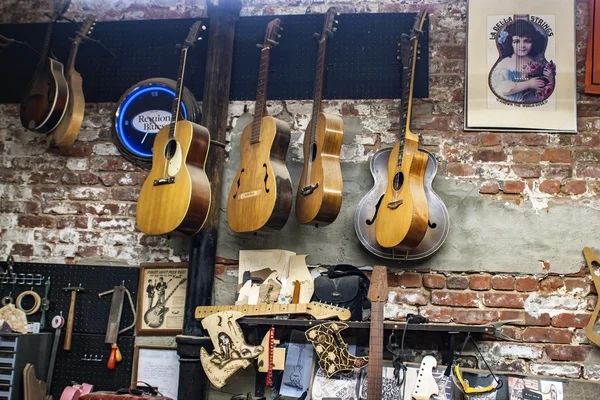 Magasin de guitares Carmine Street à New York — Photo