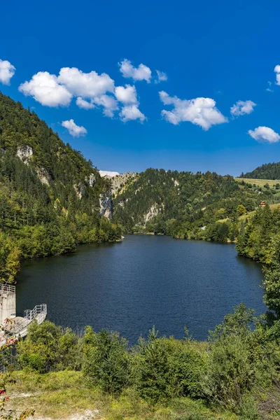 Vista Para Barragem Lago Zaovine Sérvia — Fotografia de Stock