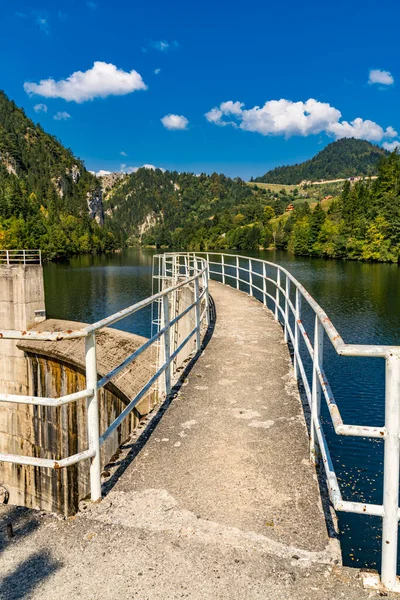 Vista Para Barragem Lago Zaovine Sérvia — Fotografia de Stock