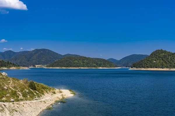 Zicht Zaovine Meer Servië — Stockfoto