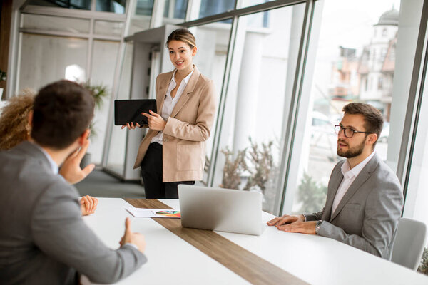 Group of multiethnic business people working together in the office