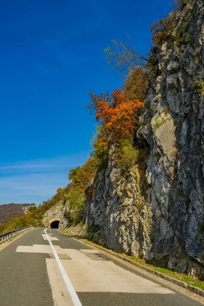 View Road Danube Gorge Djerdap Serbian Romanian Border — Stock Photo, Image