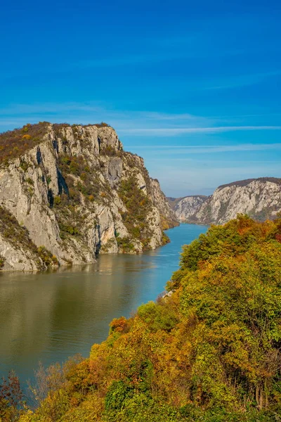 Vue Gorge Danube Djerdap Frontière Entre Serbie Roumanie — Photo