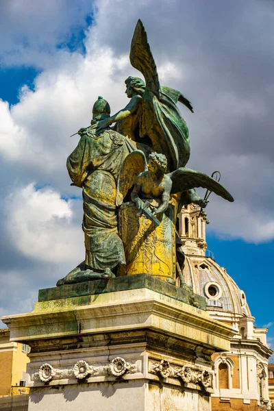 Vue Sur Sculpture Pensiero Giulio Monteverde Monument Vittorio Emanuele Rome — Photo