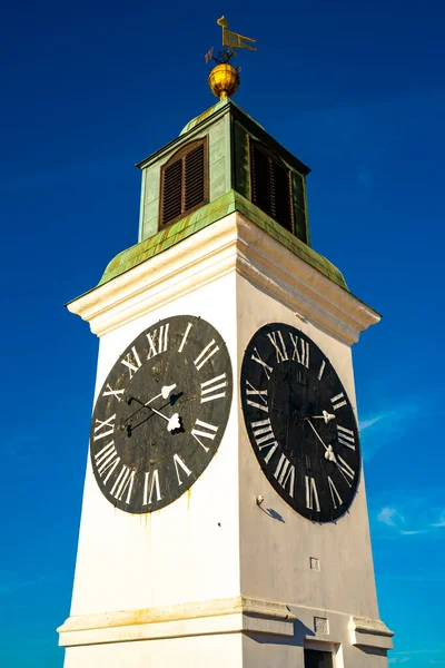 Vista Torre Velha Relógio Fortaleza Petrovaradin Novi Sad Sérvia — Fotografia de Stock