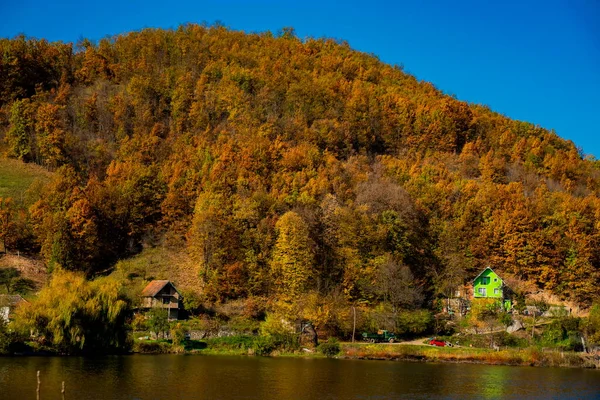 Vista Desfiladero Del Danubio Djerdap Frontera Serbio Rumana — Foto de Stock