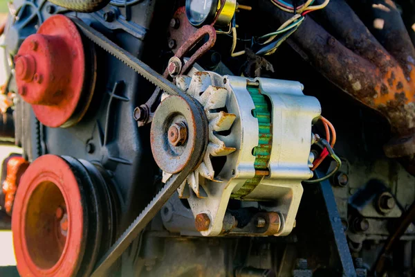Closeup Detail Old Motorboat Engine — Stock Photo, Image