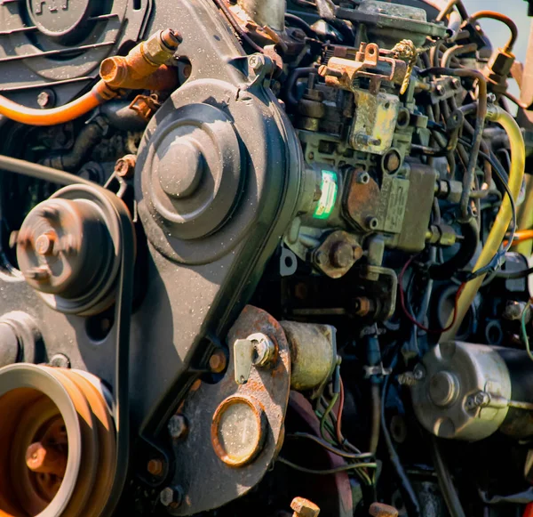 Closeup Detail Old Motorboat Engine — Stock Photo, Image