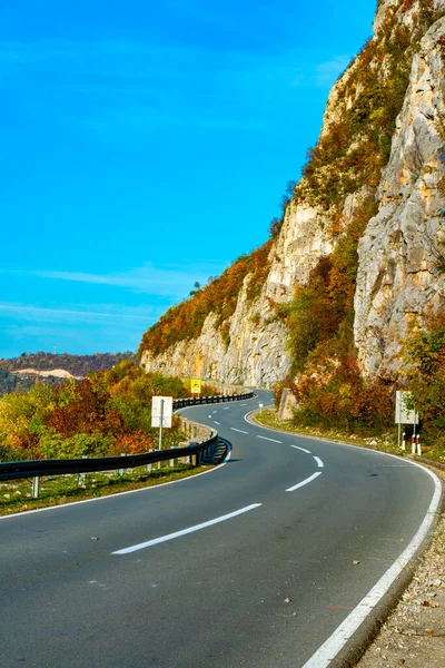 View Road Danube Gorge Djerdap Serbian Romanian Border — Stock Photo, Image