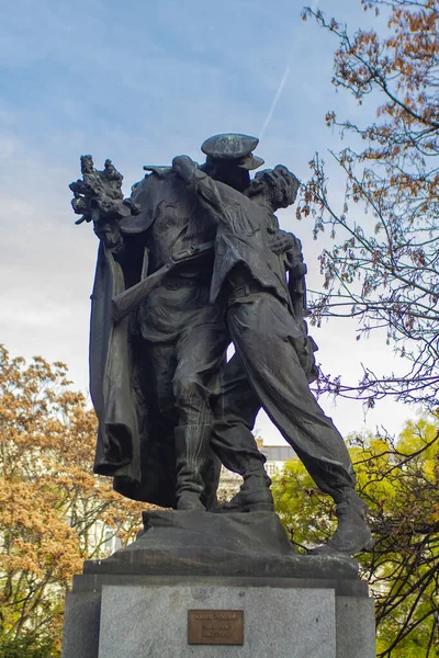 Monument Brotherhood Sbratren Czech Sculptor Karel Pokorny Vrchlickeho Gardens Prague — Stock Photo, Image