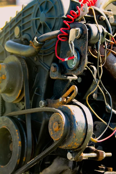 Closeup Detail Old Motorboat Engine — Stock Photo, Image