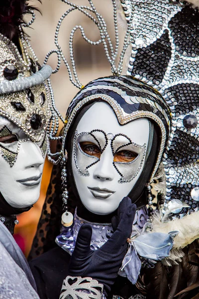 Venice Italy February 2013 Unidentified Persons Venetian Carnival Mask Venice — 图库照片