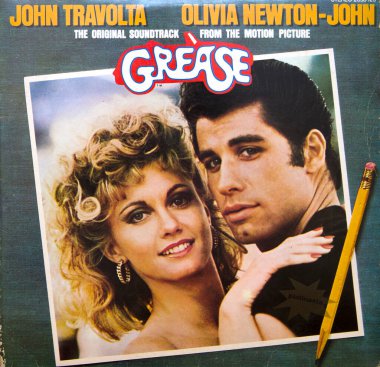 BELGRAD, SERBIA - 23 Ekim 2019: Grease: The Original Soundtrack. 14 Nisan 1978 'de yayınlandı..