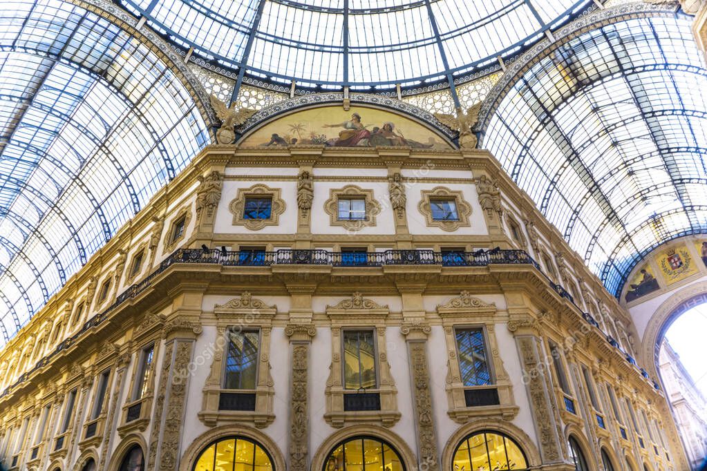 Detail of the Galleria Vittorio Emanuele II in Milan, Italy