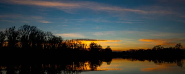 View Sunset Calm Lake — Stock Photo, Image