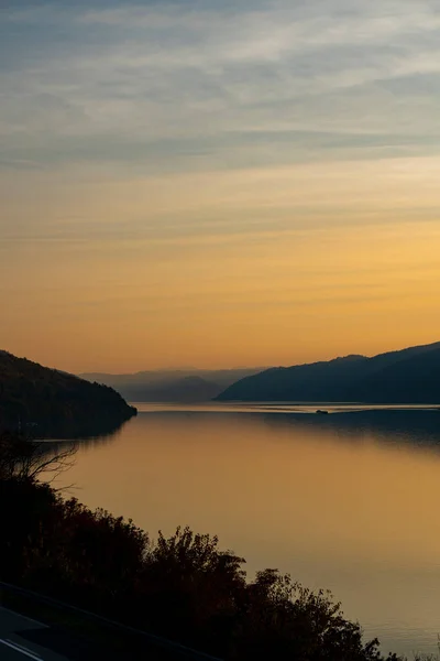 Вид Захід Сонця Дунайській Ущелині Джирдап Сербсько Румунському Кордоні — стокове фото
