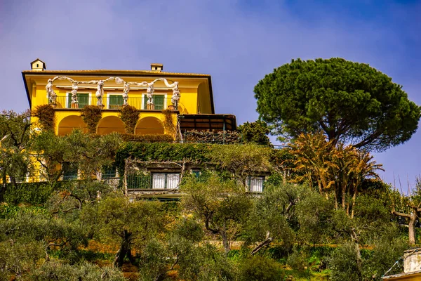 Blick Auf Die Villa Auf Dem Hügel Von Portofino Italien — Stockfoto