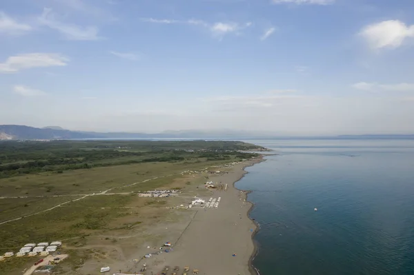 Vista Aérea Playa Isla Ada Bojana Montenegro — Foto de Stock
