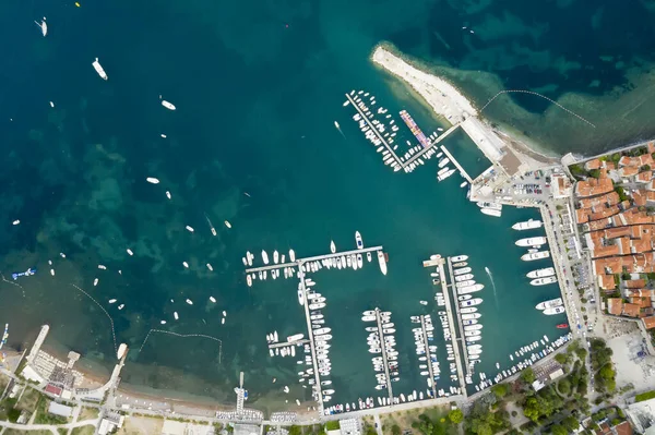 Vista Aérea Budva Marina Montenegro — Fotografia de Stock