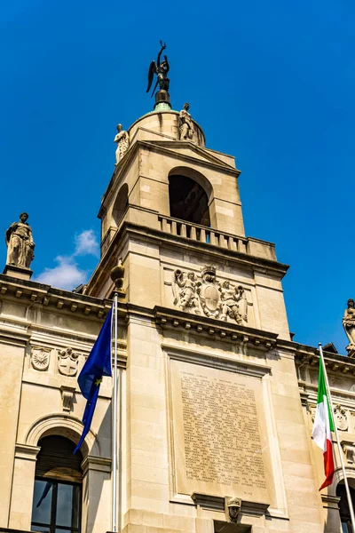 Palazzo Moroni Historická Radnice Padově Itálie Rytým Bollettino Della Vittoria — Stock fotografie