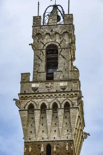 Vista Alto Torre Del Mangia Siena Italia — Foto de Stock