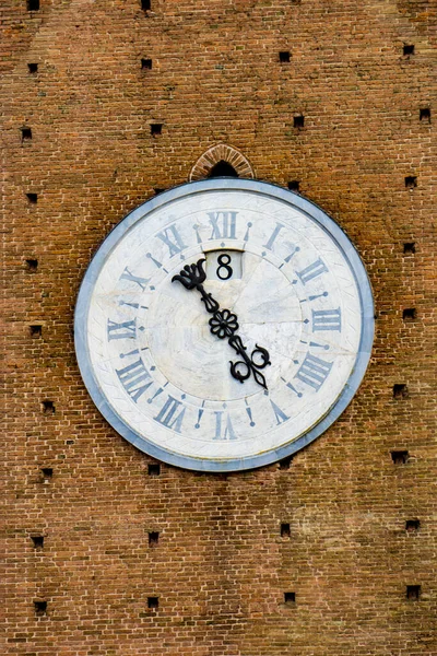 Zobacz Zegarze Wieży Zegarowej Palazzo Pubblico Siena Włochy — Zdjęcie stockowe