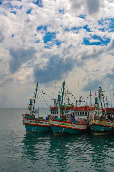 Thailand Června 2012 Rybářské Lodě Thajsku Únoru 2018 Byla Čísla — Stock fotografie