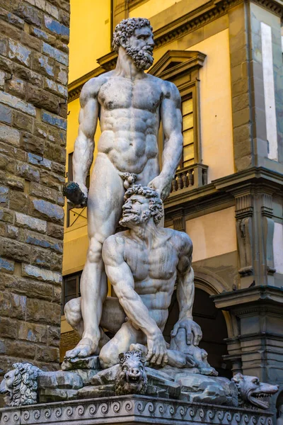 Detail Hercules Cacus Sttaue Piazza Del Signoria Florence Italy Stock Picture