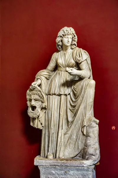 Vatican September 2018 Melpomene Muse Tragedy Muses Hall Museo Pio — Stock Photo, Image