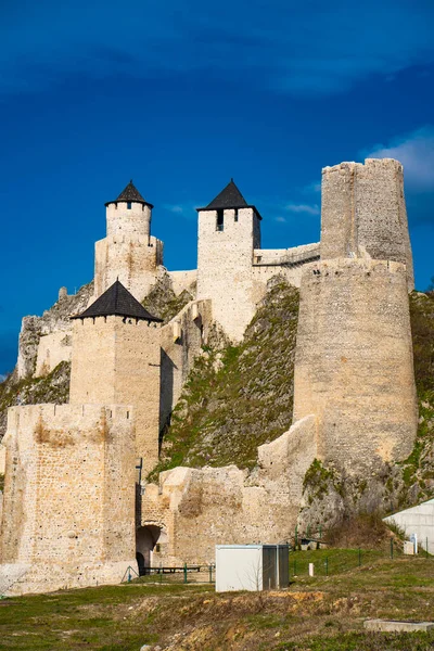 Widok Średniowieczną Twierdzę Golubac Serbii — Zdjęcie stockowe