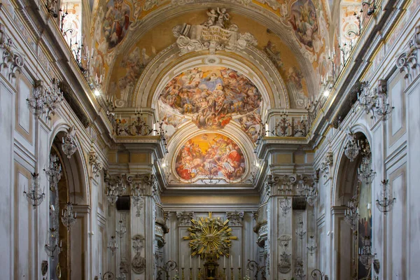 Interiör Kyrkan Saint Benedict Catania Sicilien — Stockfoto