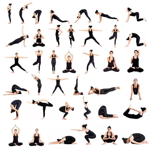 Donna formazione yoga — Foto Stock