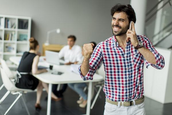 Man talking on mobile phone