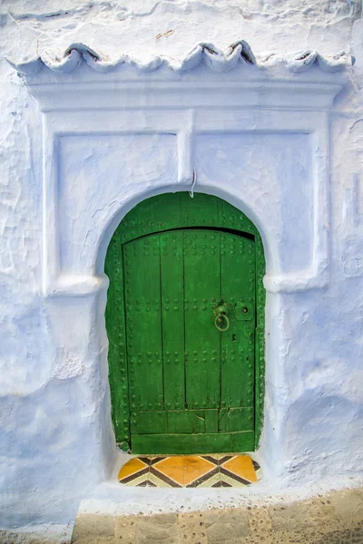 Drzwi z Chefchaouen, Maroko — Zdjęcie stockowe