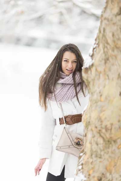 Mujer joven en invierno — Foto de Stock