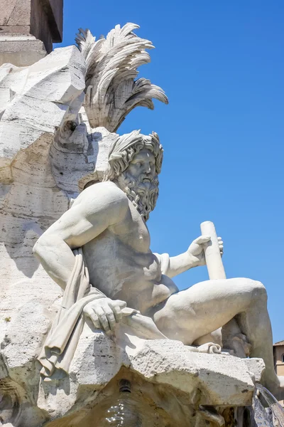 Fontana dei Quattro Fiumi na Piazza Navona, Roma — Fotografia de Stock